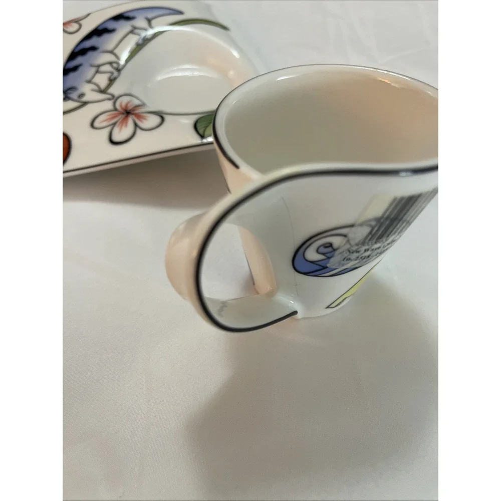 Vtg Villeroy &‎ Boch New Wave Caffe Jungle Coffee Cup & Saucer Porcelain Germany